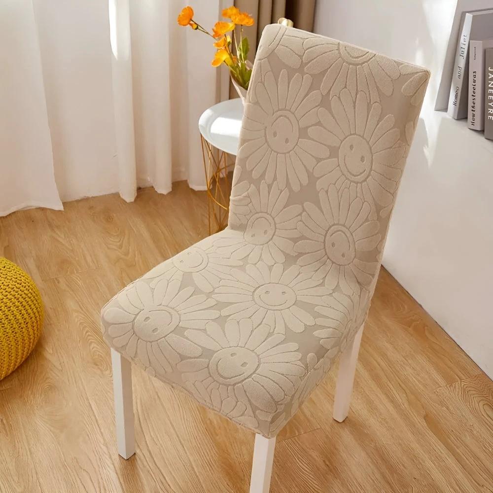 Fleur Smiley Flower Stretch Chair Cover by Casa & Beyond