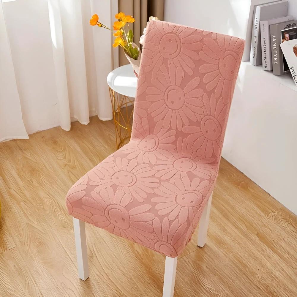 Fleur Smiley Flower Stretch Chair Cover by Casa & Beyond