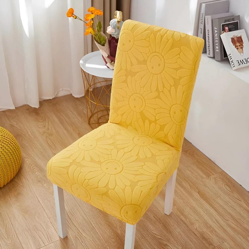 Fleur Smiley Flower Stretch Chair Cover by Casa & Beyond