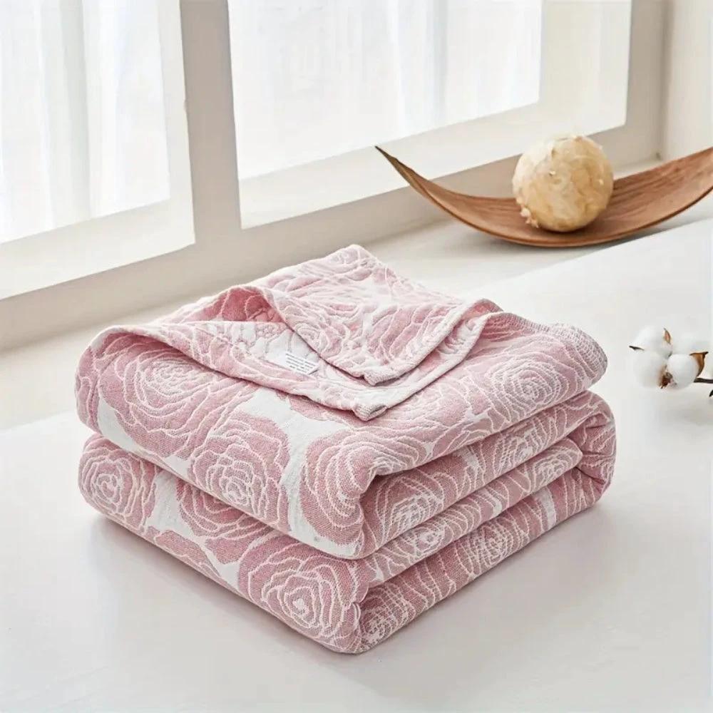 Lure Whisper Rose Cotton Blanket by Casa & Beyond