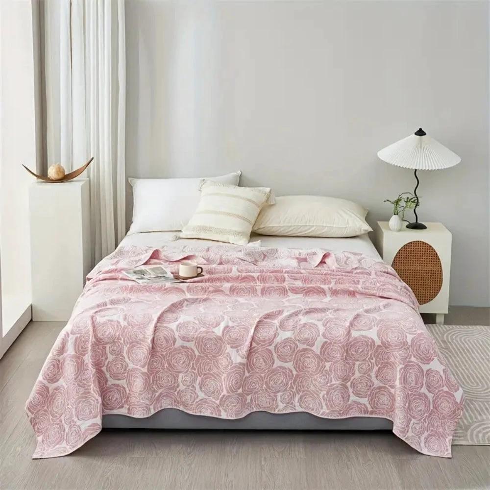 Lure Whisper Rose Cotton Blanket by Casa & Beyond