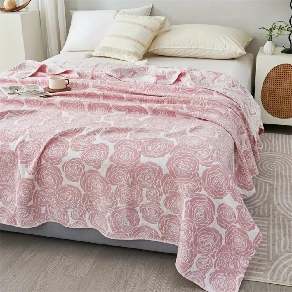 Lure Whisper Rose Cotton Blanket by Casa & Beyond