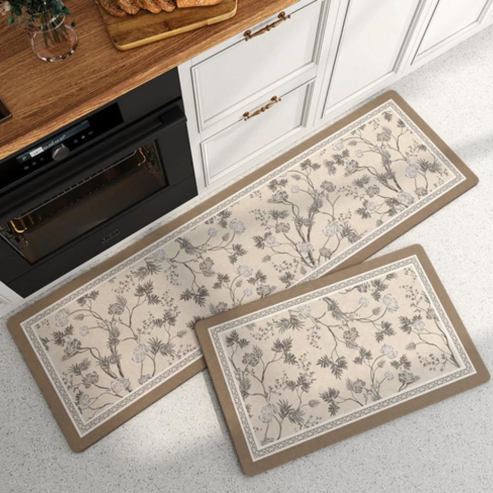 Lush Floral Striped Kitchen Mat by Casa & Beyond
