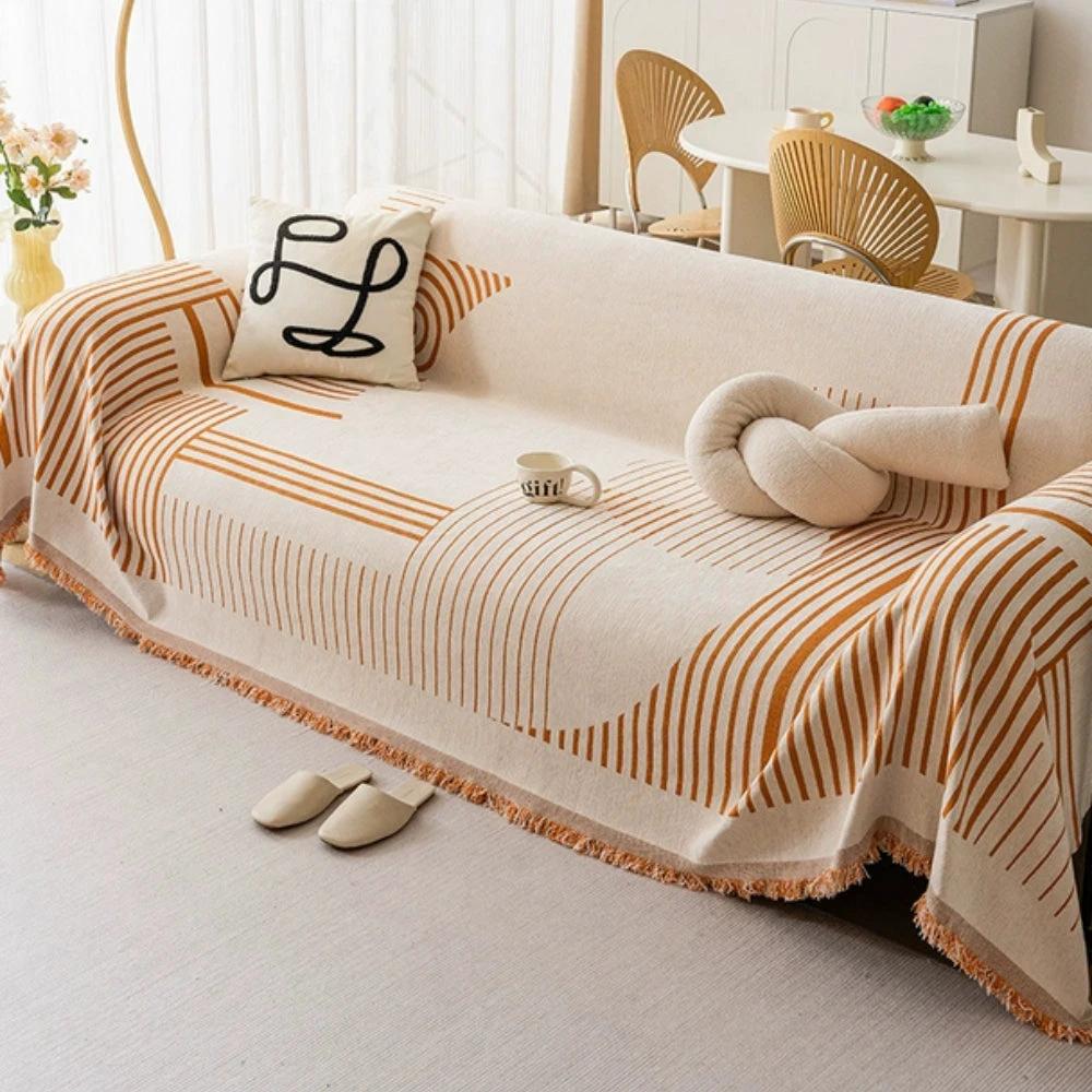 Luxurious Snowflake Chenille Sofa Cover by Casa & Beyond