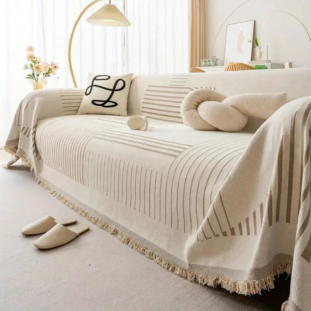 Luxurious Snowflake Chenille Sofa Cover by Casa & Beyond