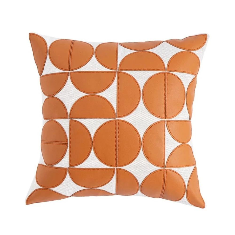 Luxury Embroidered Faux Leather Sofa Cushion Cover by Casa & Beyond