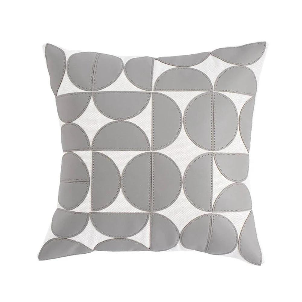 Luxury Embroidered Faux Leather Sofa Cushion Cover by Casa & Beyond