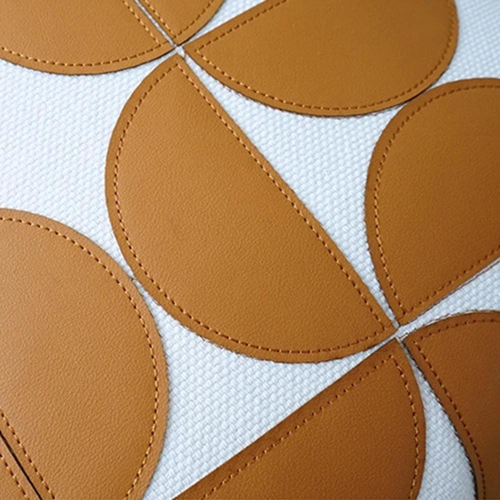 Luxury Embroidered Faux Leather Sofa Cushion Cover by Casa & Beyond
