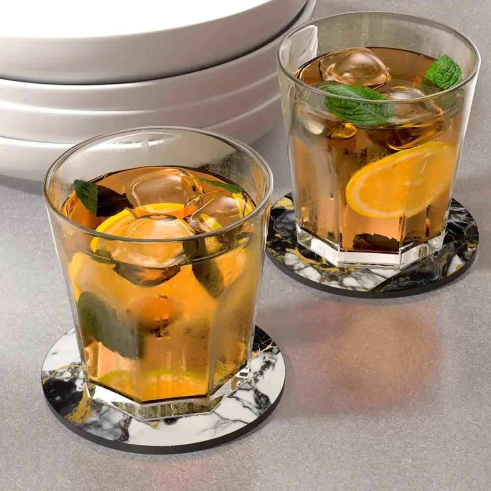 Luxury Marble Effect Drink Coasters | 5pcs Set by Casa & Beyond