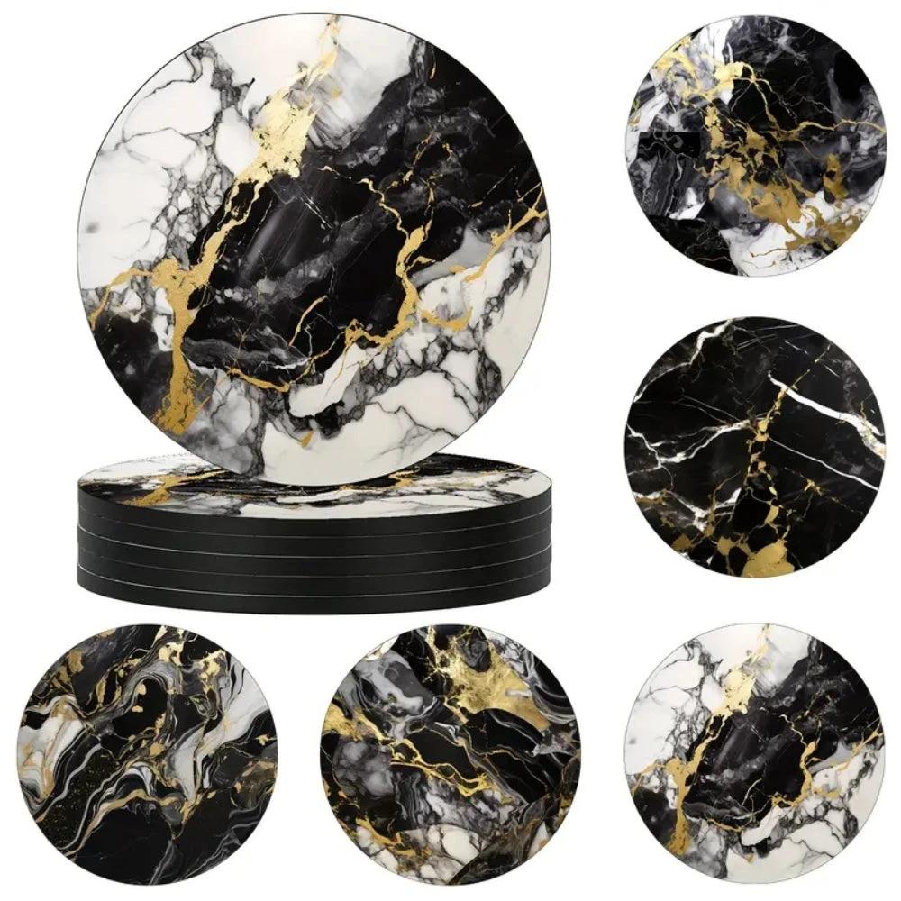Luxury Marble Effect Drink Coasters | 5pcs Set by Casa & Beyond