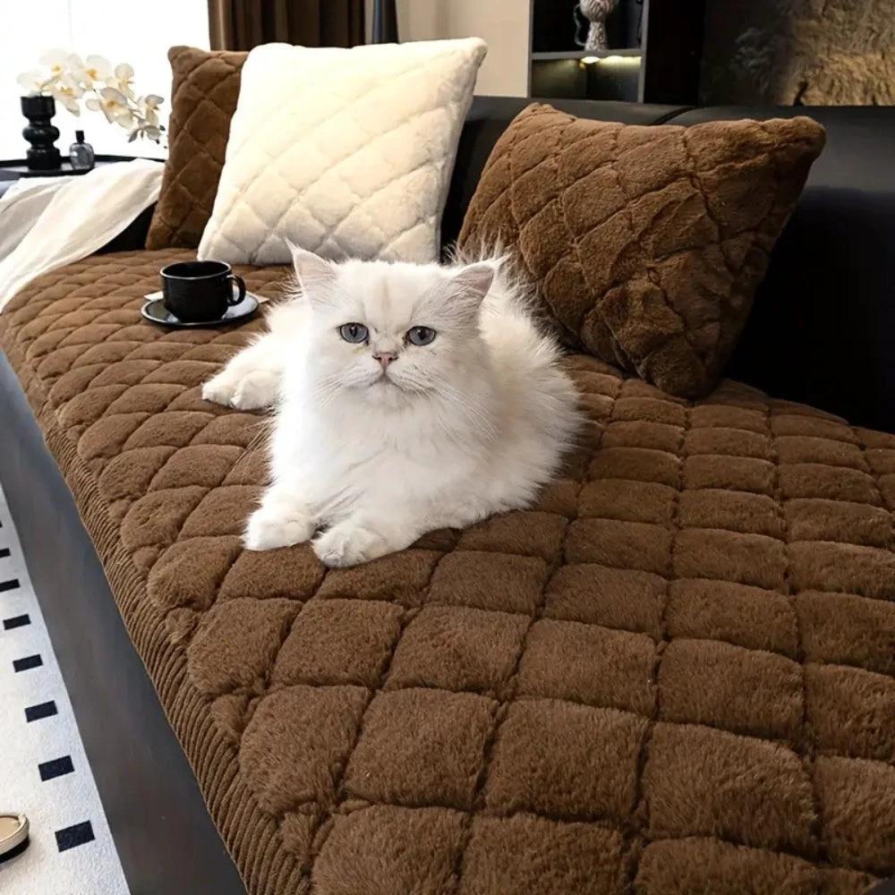 Luxury Plush Diamond Stitched Sofa Cover by Casa & Beyond