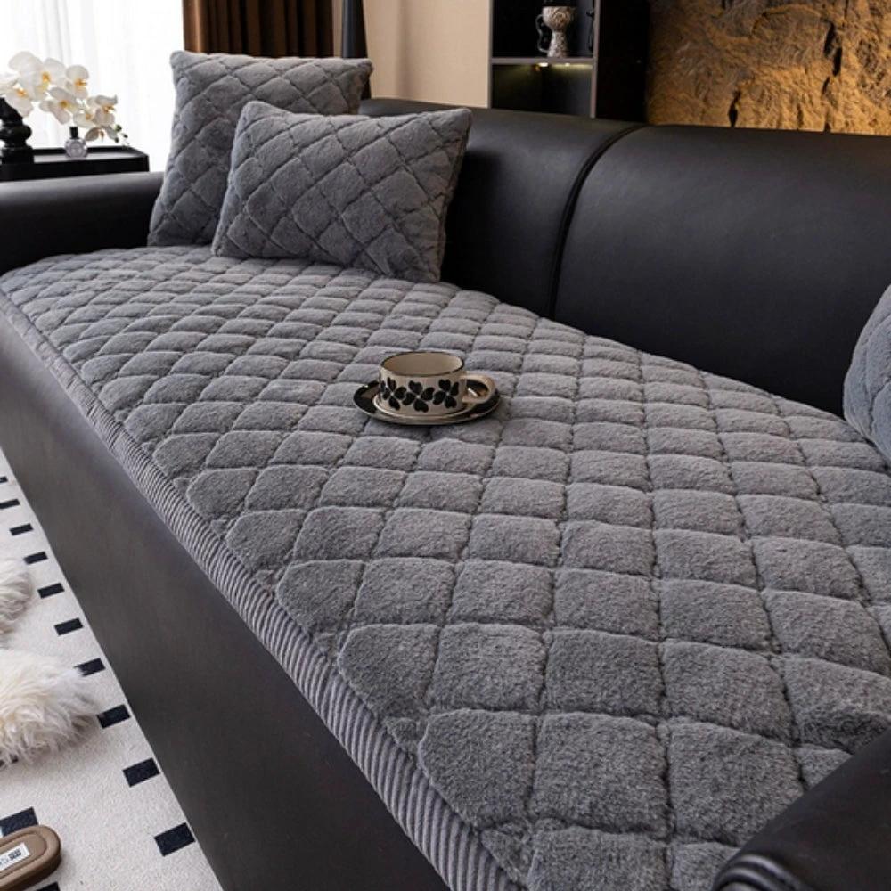 Luxury Plush Diamond Stitched Sofa Cover by Casa & Beyond