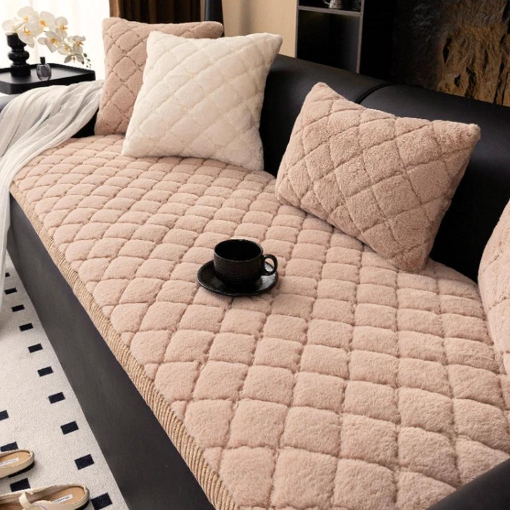 Luxury Plush Diamond Stitched Sofa Cover by Casa & Beyond