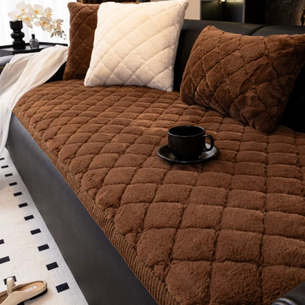 Luxury Plush Diamond Stitched Sofa Cover by Casa & Beyond