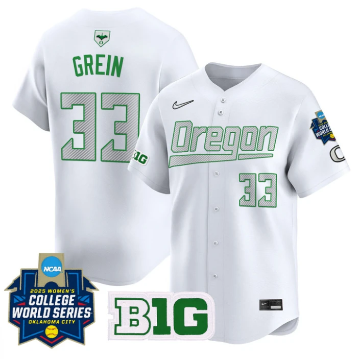 Lyndsey Grein Jersey #33 Oregon Ducks Softball 2025 World Series Stitched White by My Store