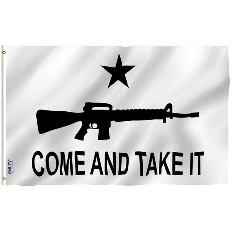 M-4 Gonzales Come and Take It Flag - M4 Carbine Flag with Brass Grommets 3X5Ft Banner USA by flagsjustdoit