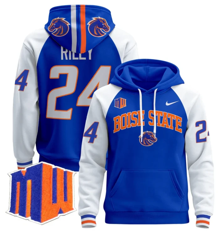 Dylan Riley Hoodie #24 Boise State Broncos Pullover V3 by Hoodie Pullover