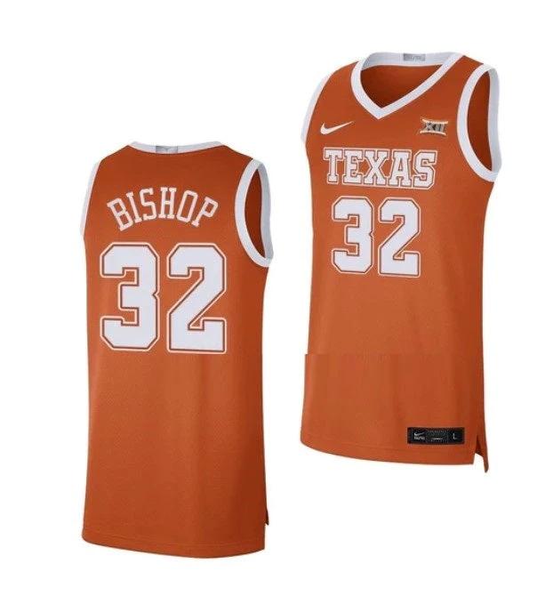 Men's #32 Christian Bishop Jersey Texas Longhorns College Basketball Jerseys Orange Limited by My store basketball
