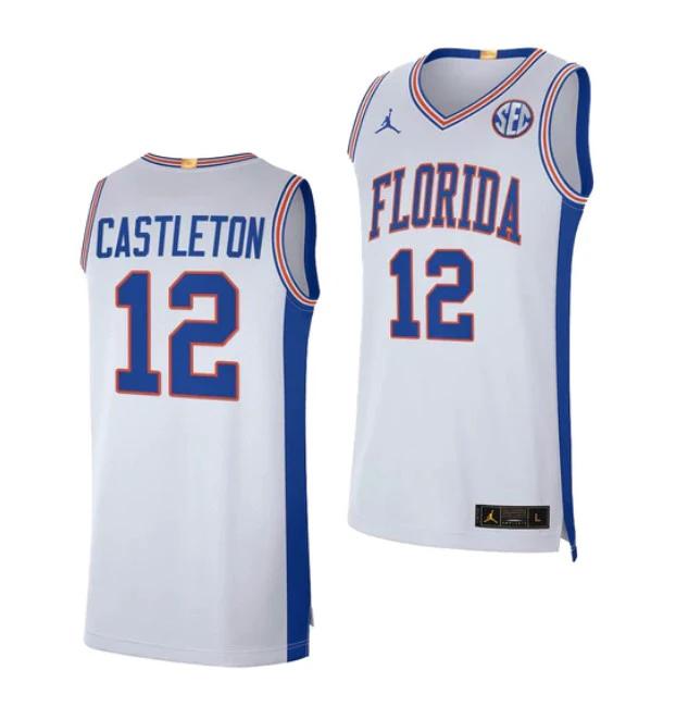 #12 Colin Castleton Jersey Florida Gators College Basketball Jerseys White by My store basketball