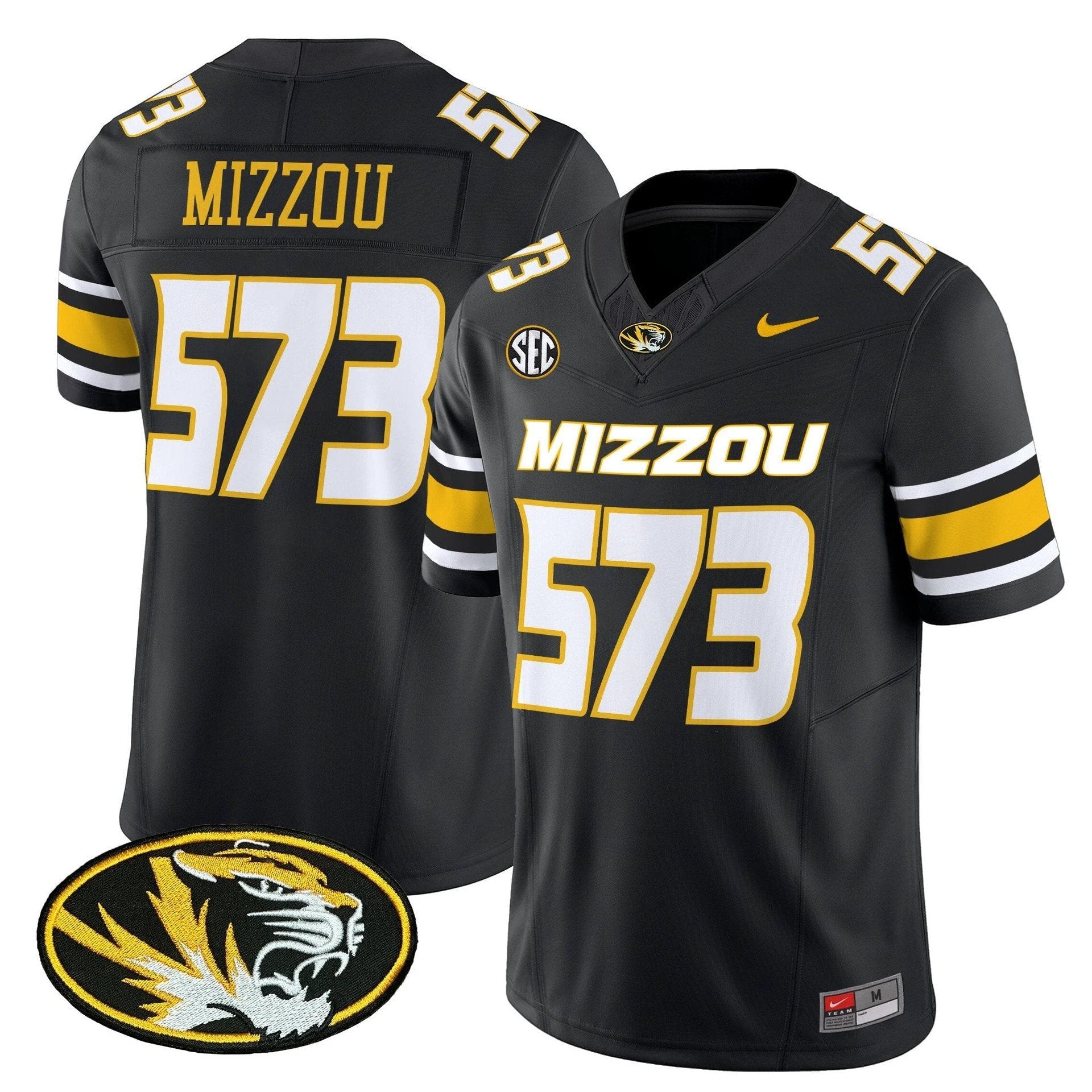 Mizzou Jersey #573 Missouri Tigers 2025 Vapor Limited Stitched Black by My Store