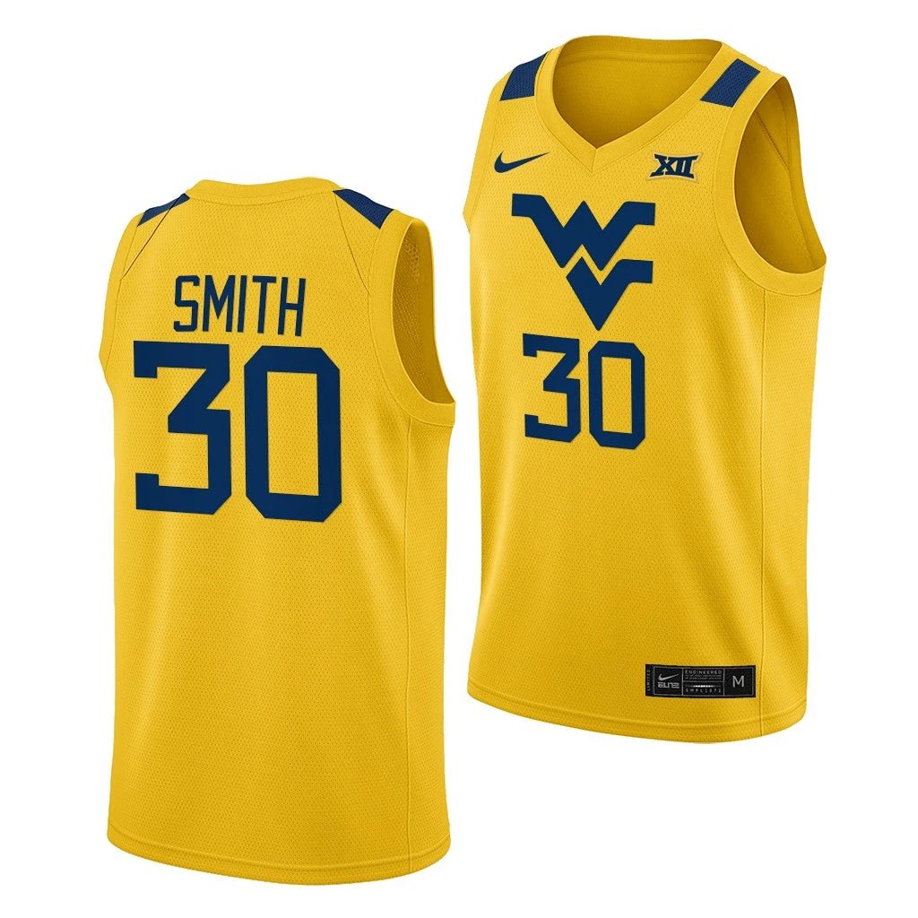 Madisen Smith Jersey West Virginia Mountaineers College Basketball NCAA eligibility Jersey 2023 WNBA Draft Yellow #30 by My store basketball