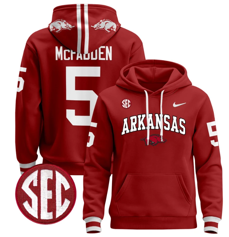 Darren McFadden Hoodie #5 Arkansas Razorbacks Pullover Black Alternate by Hoodie Pullover