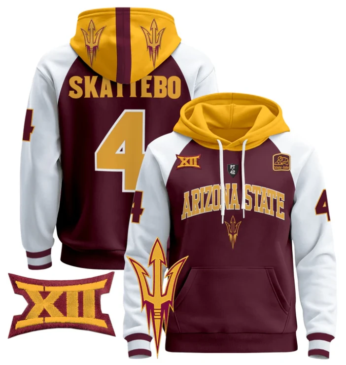 Cam Skattebo Hoodie #4 Arizona State Sun Devils Pullover by Hoodie Pullover