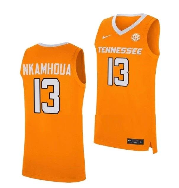 Men's #21 Olivier Nkamhoua Jersey Tennessee Volunteers College Basketball Jerseys Orange by My store basketball