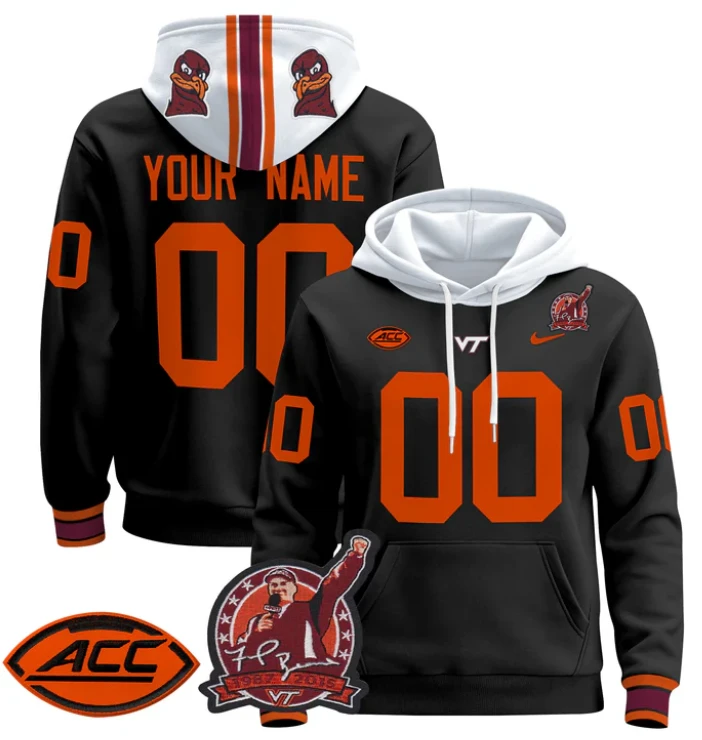 Men's Custom Virginia Tech Hokies Hoodie Pullover 2024 Stitched by Hoodie Pullover