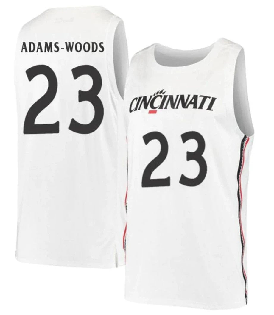 Mika Adams Woods Jersey Cincinnati Bearcats College Basketball White #23 by My store basketball