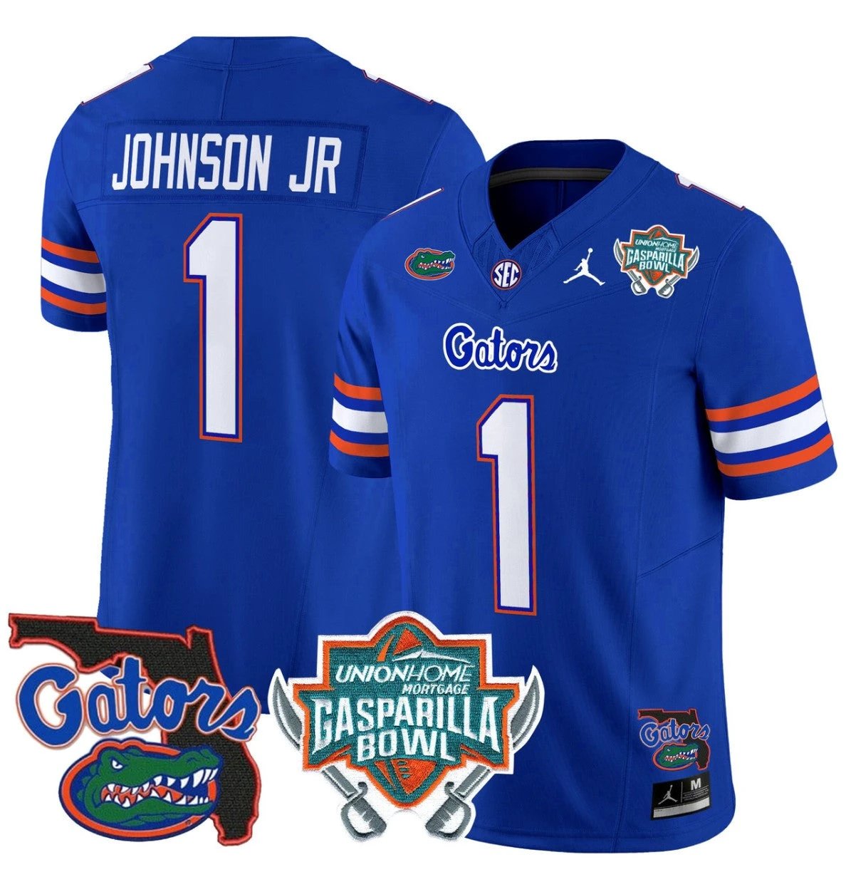 Montrell Johnson Jr Jersey #1 Florida Gators 2025 Gasparilla Bowl Patch Royal by My Store