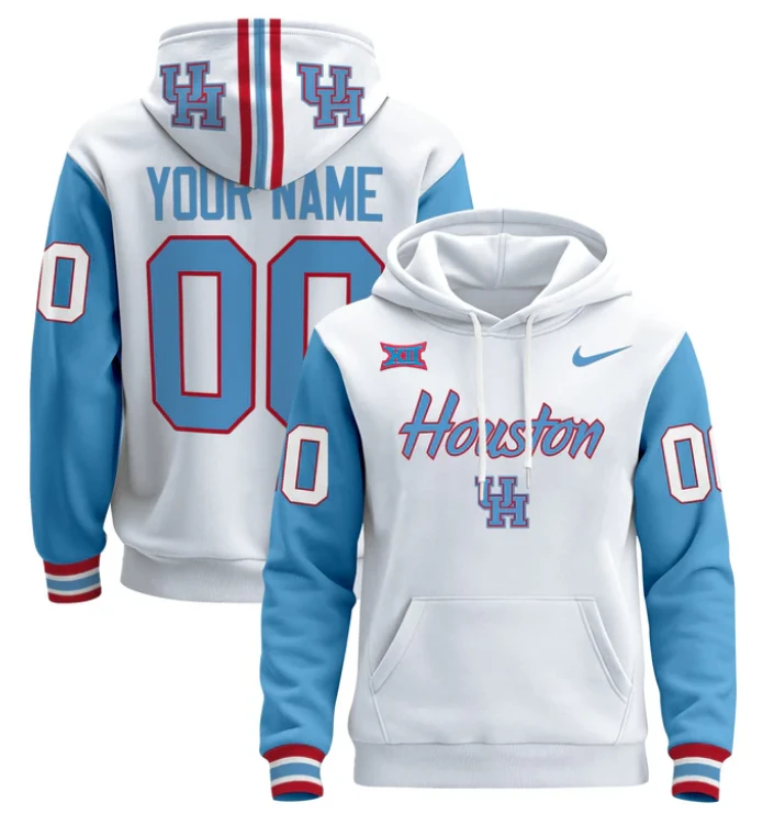 Custom Houston Cougars Hoodie Name, Number 2024 Pullover by Hoodie Pullover