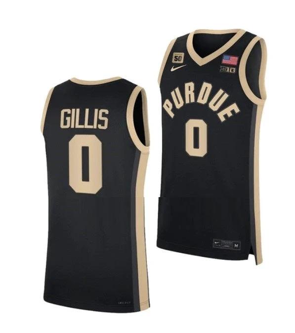 Men's #0 Mason Gillis Jersey Purdue Boilermakers College Basketball Jerseys Black 2022 by My store basketball