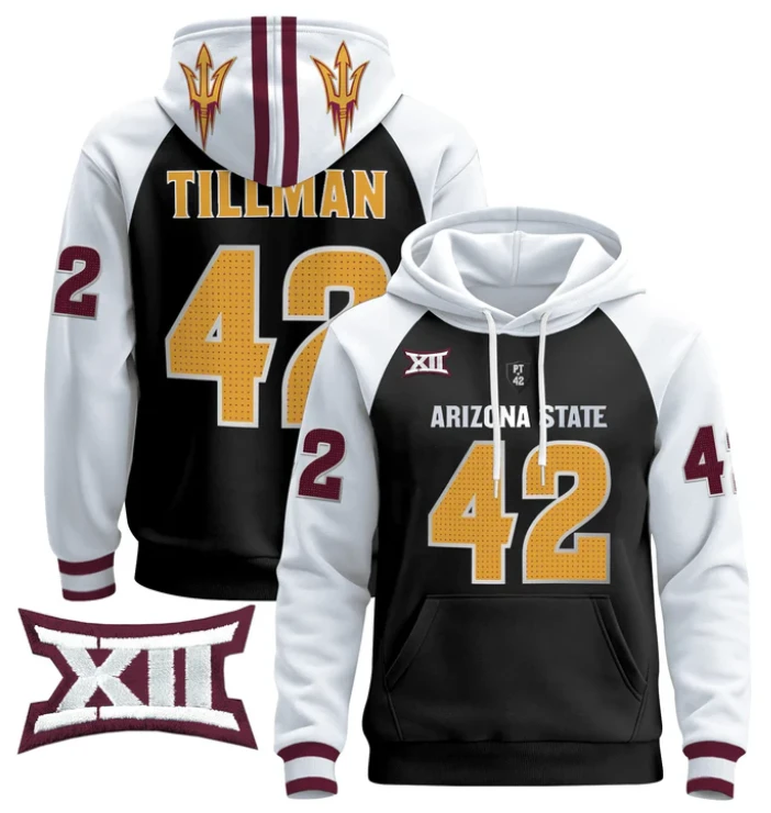 Pat Tillman Hoodie #42 Arizona State Pullover by Hoodie Pullover