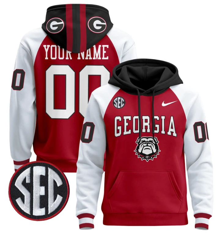 Men's Custom Georgia Bulldogs Pullover Hoodie 2024 V2 by Hoodie Pullover