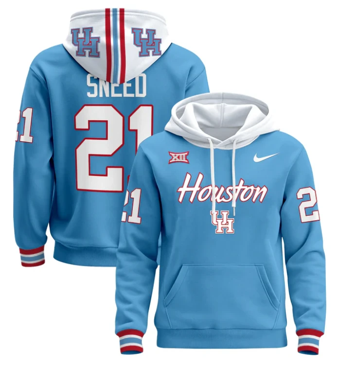 Stacy Sneed Hoodie #21 Houston Cougars 2024 Pullover Stitched by Hoodie Pullover