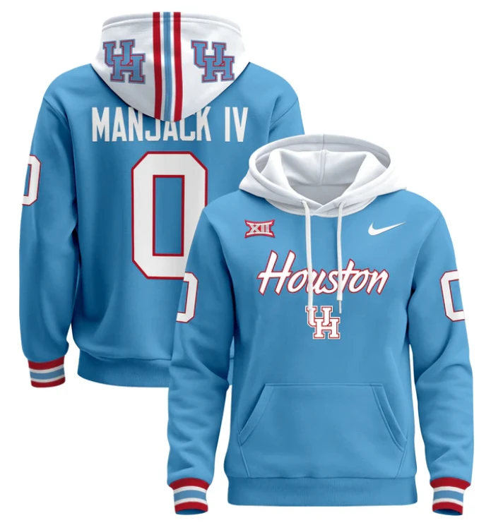 Manjack IV Hoodie #0 Houston Cougars 2024 Pullover Stitched by Hoodie Pullover
