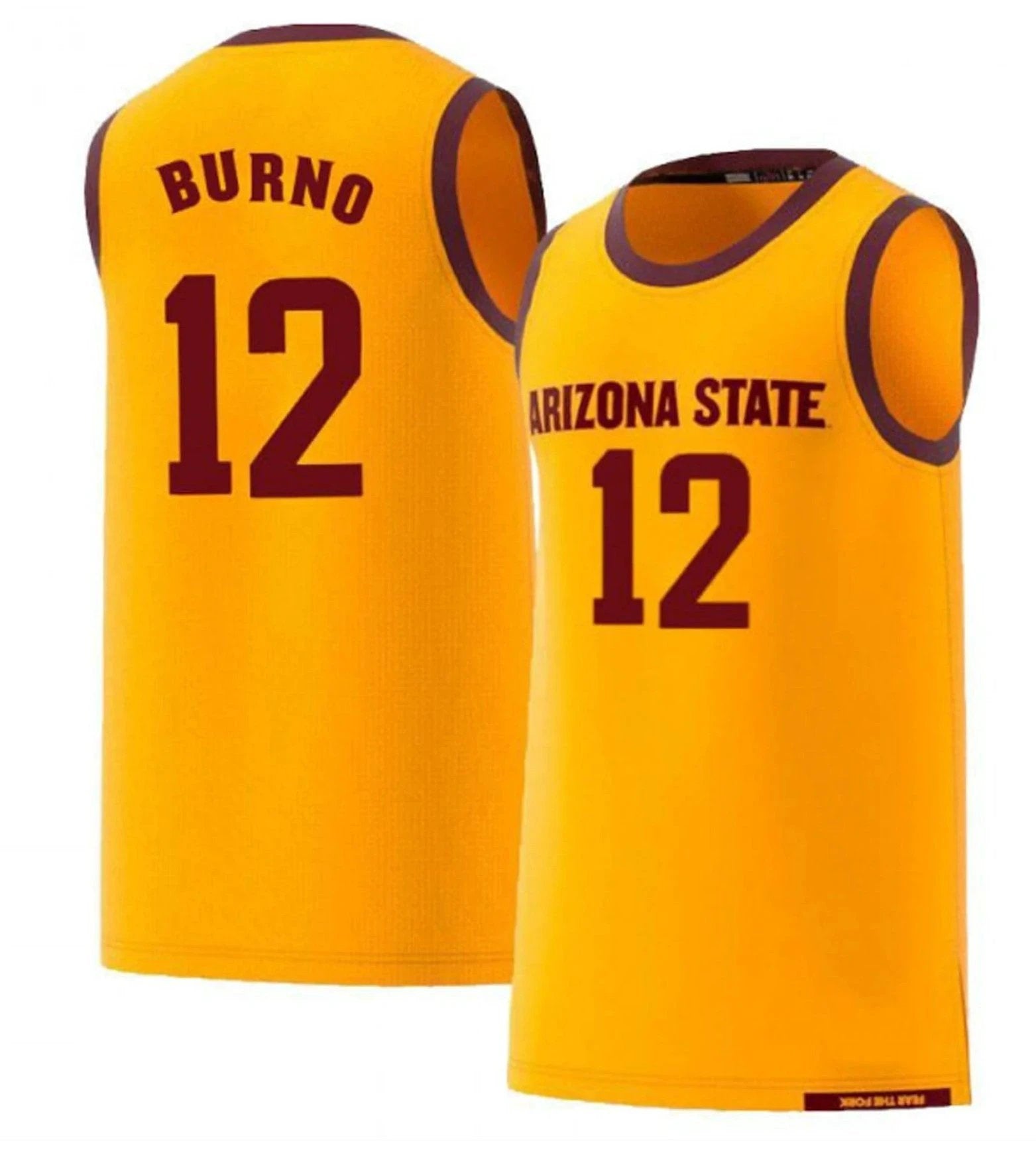 Micah Burno Jersey Arizona State Sun Devils College Basketball #12 by My store basketball