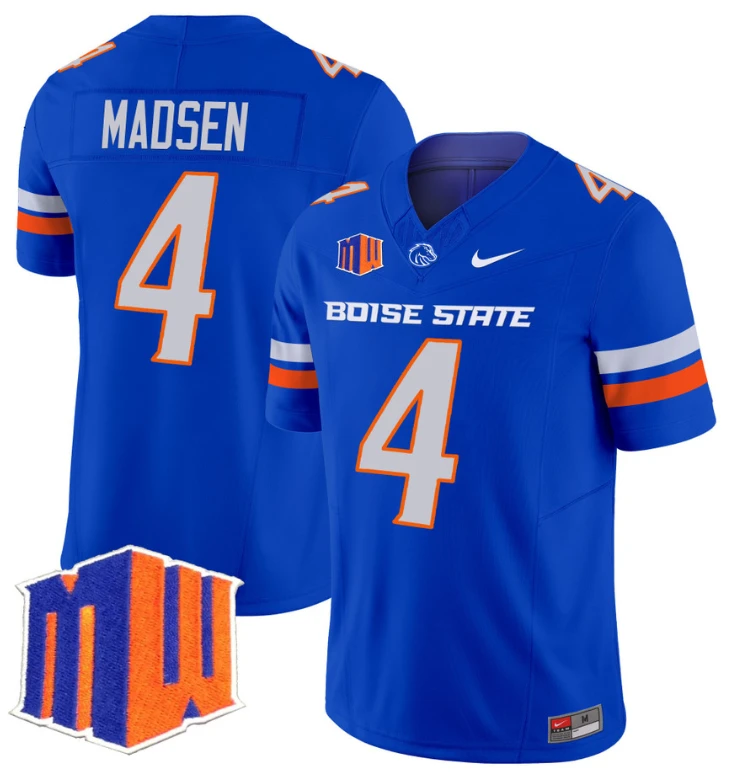Maddux Madsen Jersey #4 Boise State Broncos Vapor Limited College Football Stitched Royal by My Store