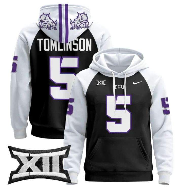 LaDainian Tomlinson Hoodie #8 TCU Horned Frogs Pullover by Hoodie Pullover