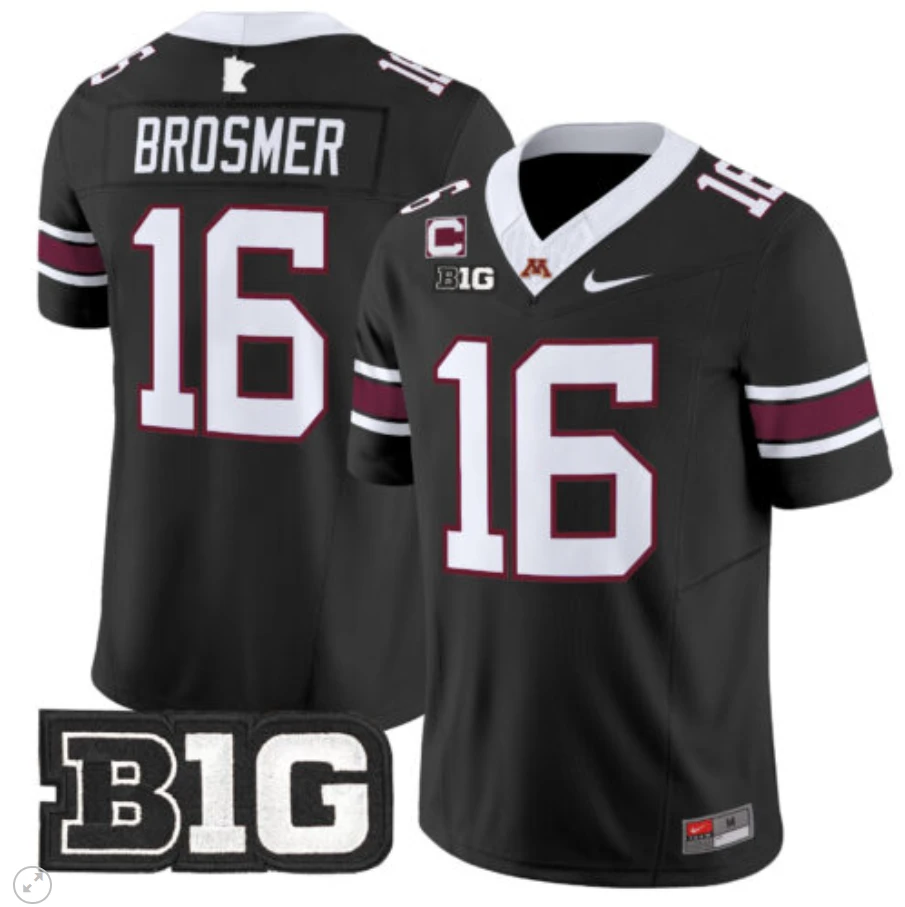 Max Brosmer Jersey #16 Minnesota Golden Gophers Vapor Limited Football Black by My Store