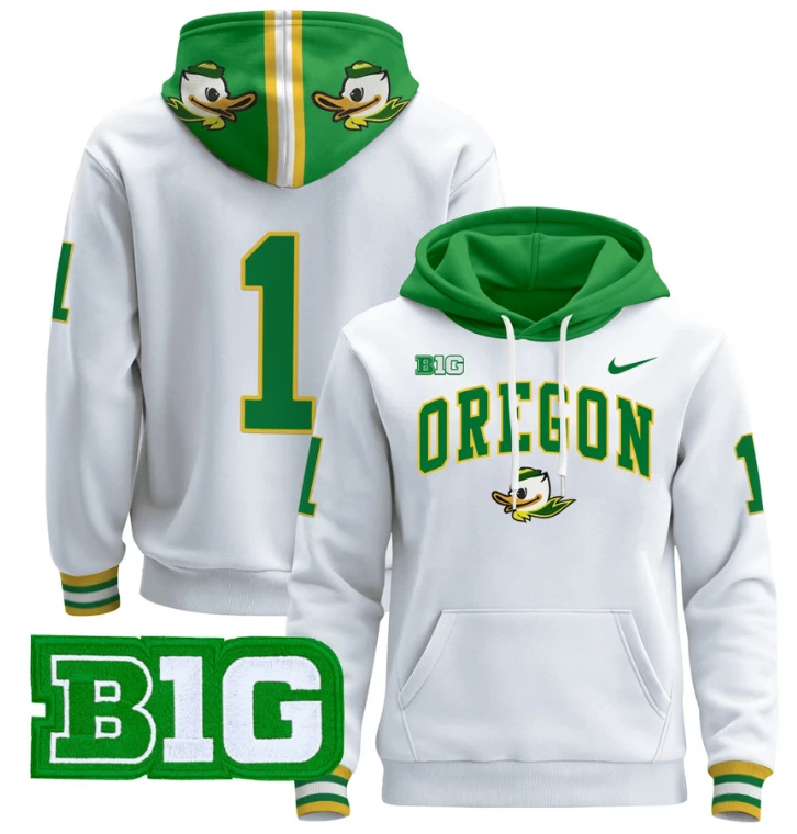 Men's The Team Hoodie #1 Oregon Ducks 2024 Pullover V2 by Hoodie Pullover