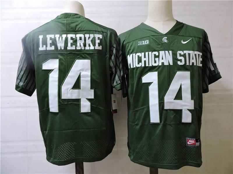 Michigan State Spartans #14 Brian Lewerke Football Jersey by My Store