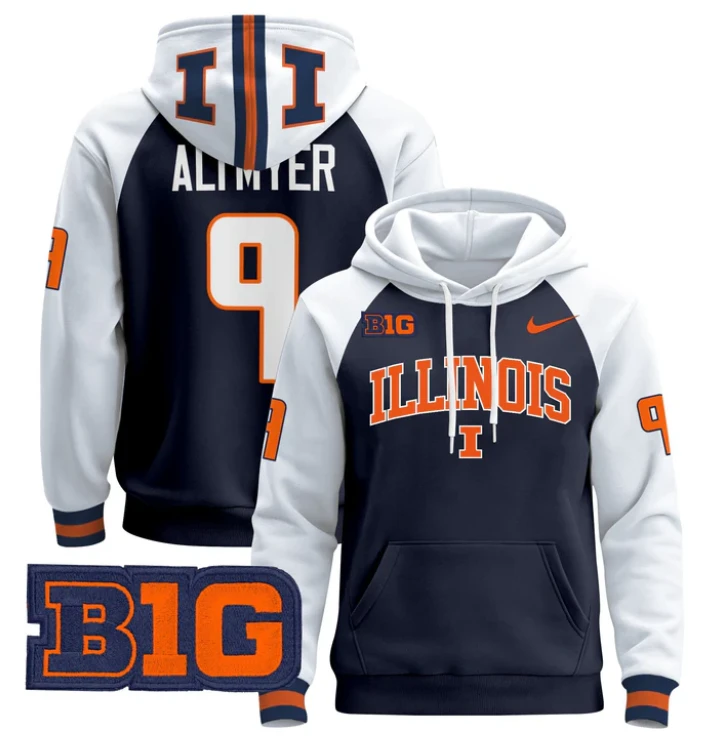 Luke Altmyer Hoodie #9 Illinois Fighting Illini 2024 Pullover by Hoodie Pullover