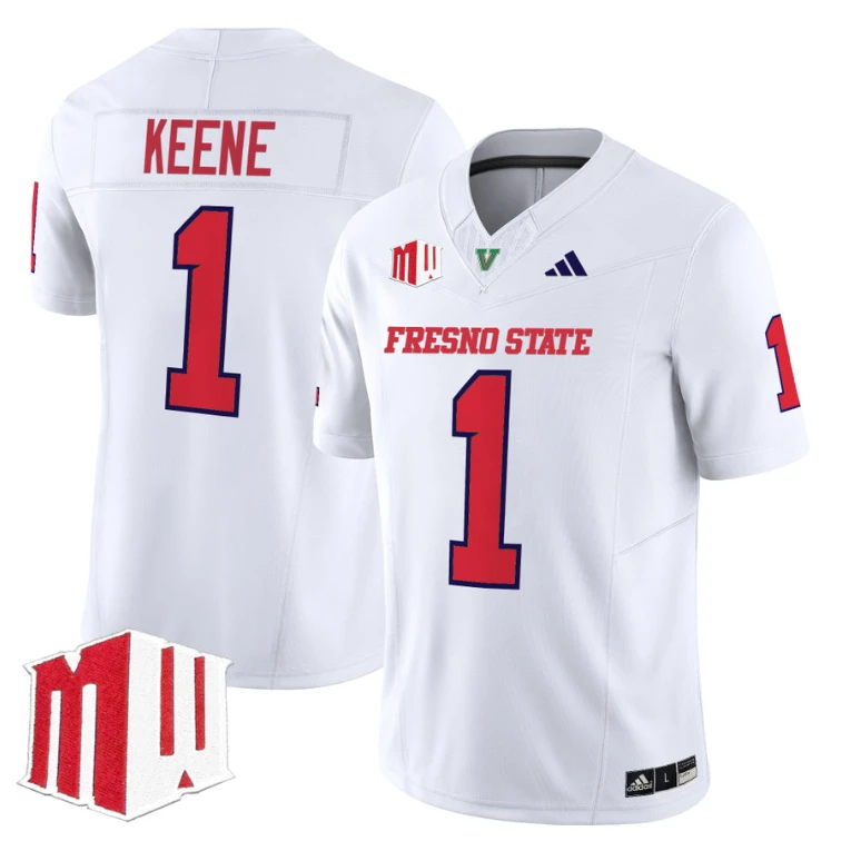 Mikey Keene Jersey #1 Fresno State Bulldogs 2024 Stitched White by My Store