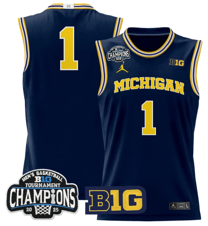 Men Tre Donaldson Jersey #3 Michigan Wolverines 2025 Big Ten Champions Maize by My store basketball