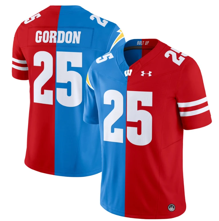 Melvin Gordon Jersey #25 Wisconsin Badgers Split Vapor Football Stitched by My Store