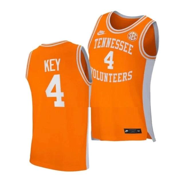 Men's #4 Tyreke Key Jersey Tennessee Volunteers College Basketball Jerseys Orange Retro by My store basketball