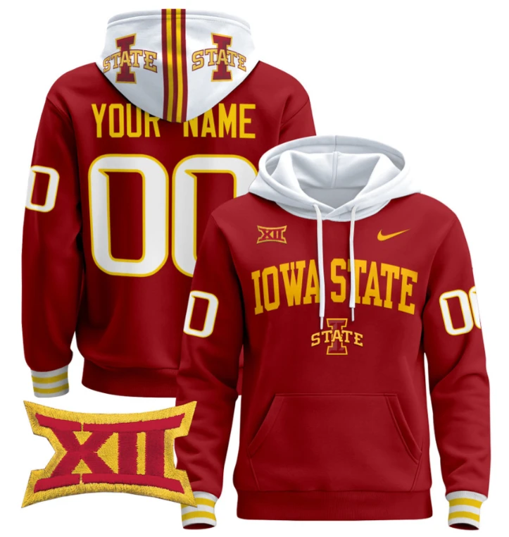Men's Custom Iowa State Cyclones Pullover Hoodie 2024 V2 by Hoodie Pullover
