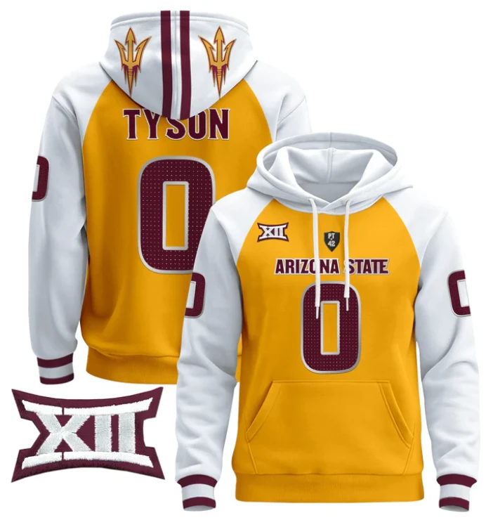 Jordyn Tyson Hoodie #0 Arizona State Pullover Stitched by Hoodie Pullover